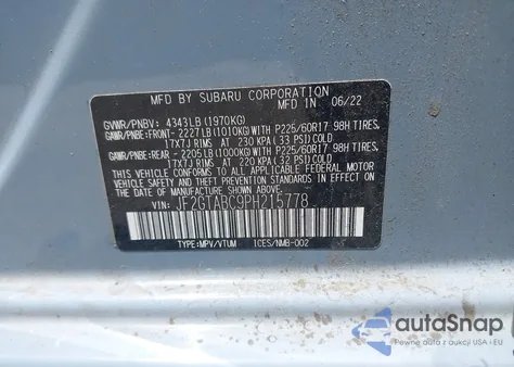 2023 Subaru Crosstrek из США, поврежденный, VIN JF2GTABC9PH215778